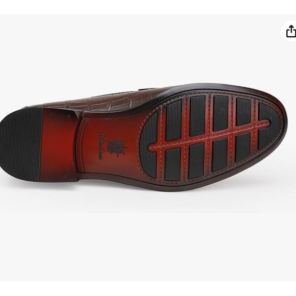 Golden Coast Brown Crocodile Embossed Leather Bit Slip-On Loafers Shoes Mens 11M - Picture 14 of 15